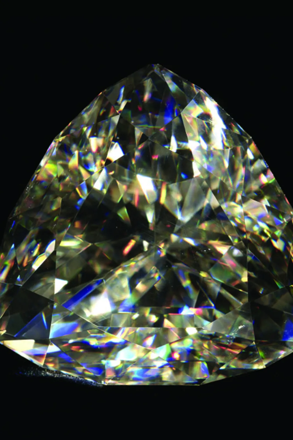 The light of the desert. This remarkable gemstone is the largest faceted cerussite in the world.
