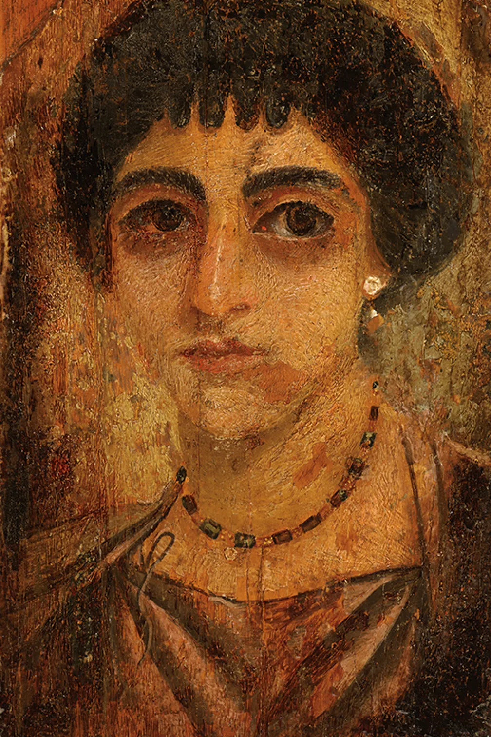 Les portraits réalistes de momies d'hommes, de femmes et d'enfants.  Les portraits du Fayoum sont considérés comme des créations spéciales et uniques d'une société cosmopolite et multiculturelle qui s'est épanouie dans l'Égypte romaine. 