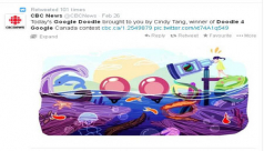 CBC Tweet of Google 4 Doodle Winner 