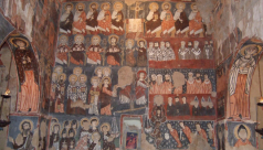 The fresco of the Last Judgement on the West wall of the chapel at Deir Mar Musa.