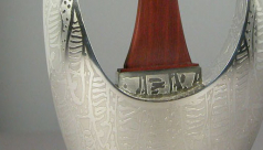 detail of silver teapot