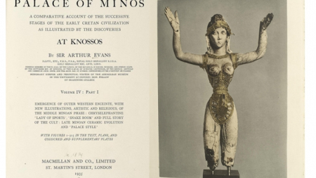 The front pages of The Palace of Minos volume 4, published by Sir Arthur Evans in 1935