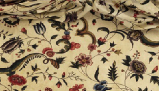 Close-up of floral chintz fabric.
