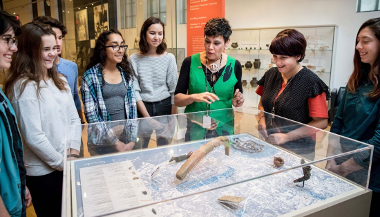 ROM Indigenous Outreach and Learning Coordinator J’net Ayayqwayaksheelth explores the worldviews of living Indigenous cultures with a group of high school students.