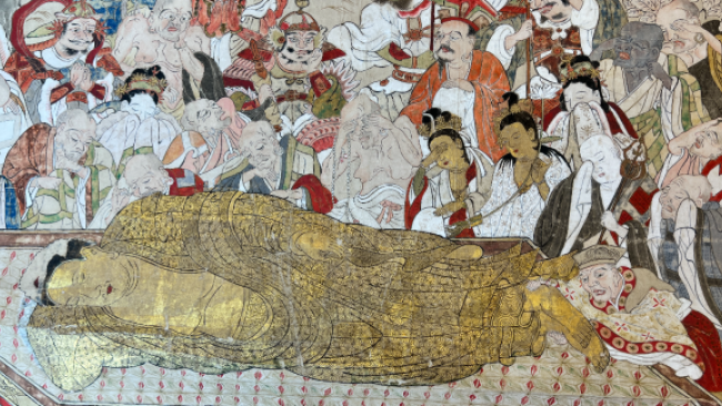 Death of the Historical Buddha (Nehan-zu), Japan, Hanging Scroll, Edo Period. Gift of Nicholas Pascucci. 