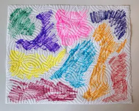 Serviette en papier de couleur.