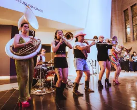 images of trash panda band performing at RAD