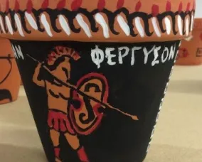 Image of completed piece of “red-figure” pottery