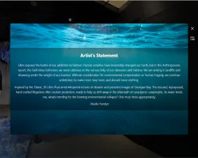 Screenshot of Noelle Hamlyn's Artist's statement in the Sustainable Style tour