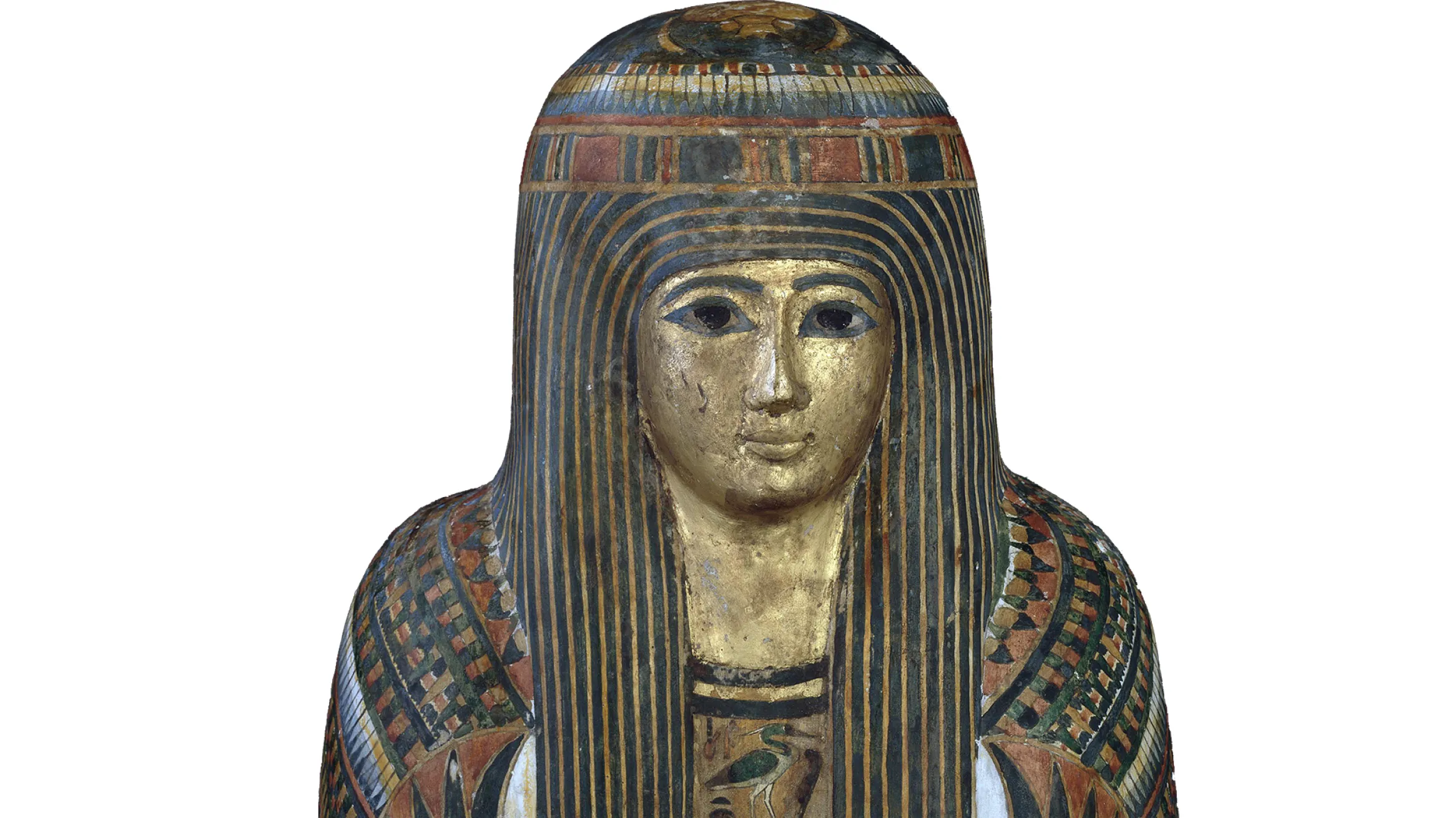 Mummy coffin on white background