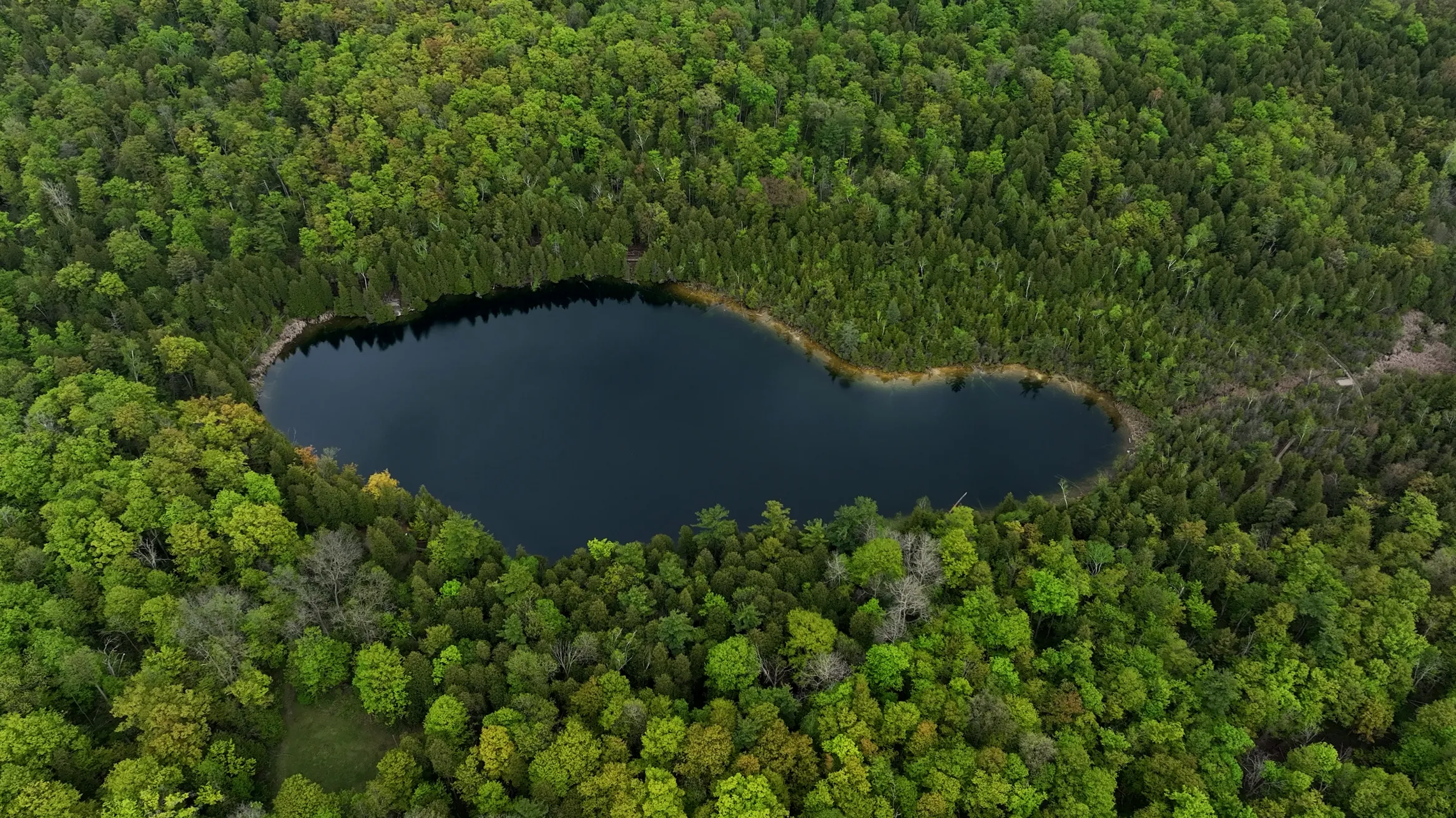 Drone shot of Crawford Lake