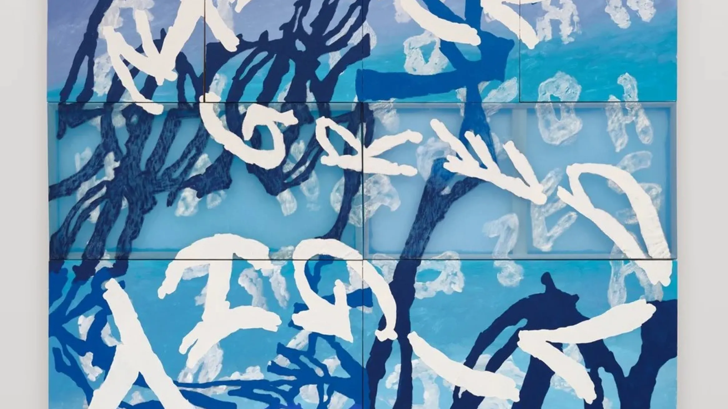 Abstract painting displayed on wall