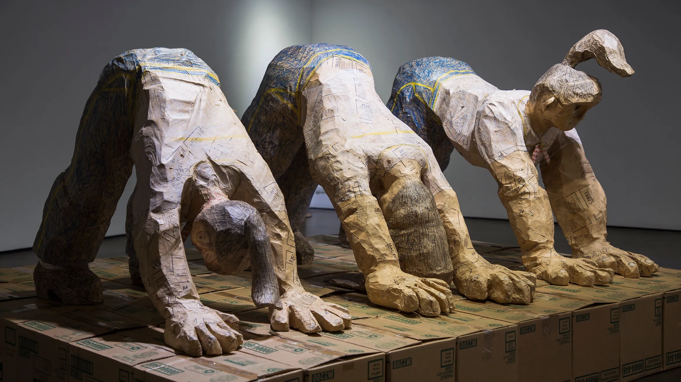 Shin Min, Part-time Workers in Downward Dog Pose, 2014. Photo by Hyo Seop Jeong