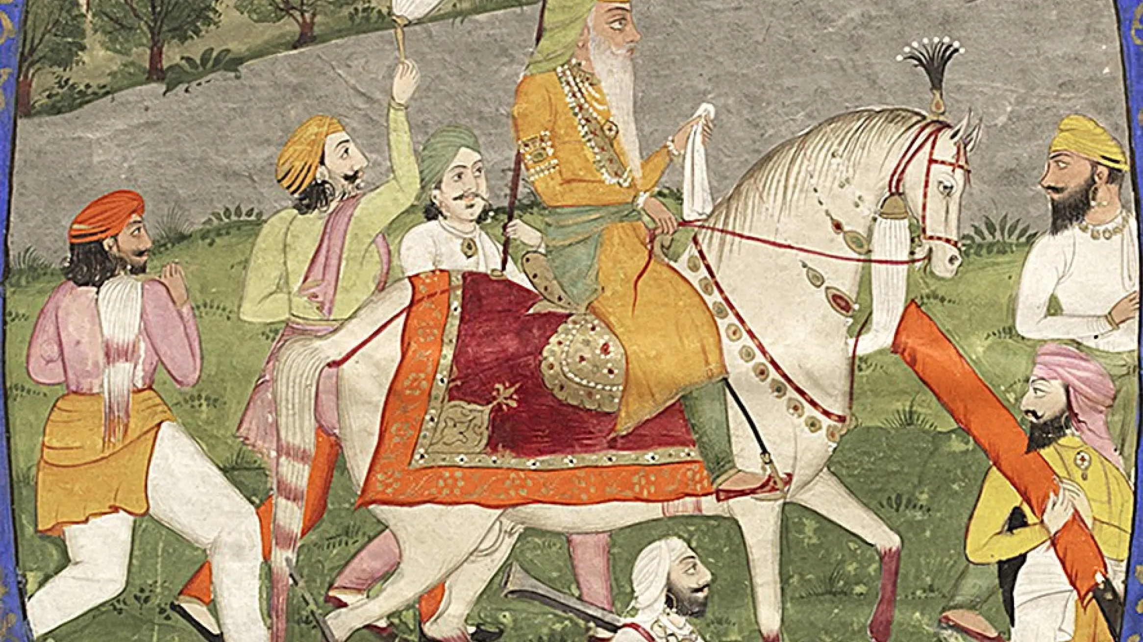 Painted Image of a man on a horse.