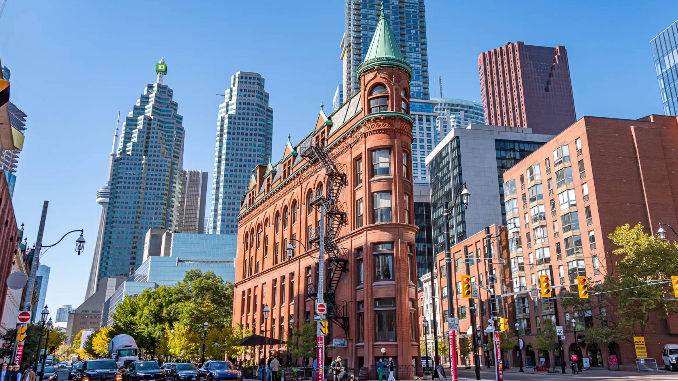 Thin building in the foreground