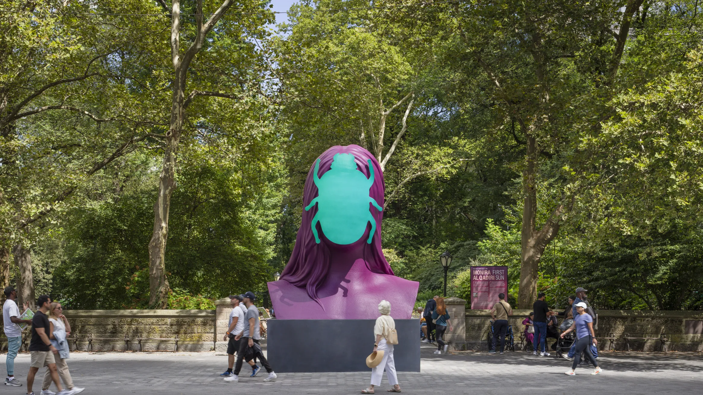 First Sun, 2025 (Doris C. Freedman Plaza, New York City) Cast aluminum, steel, automotive paint; patinated brass pedestal Courtesy of the artist Photo: Nicholas Knight, courtesy of Public Art Fund, NY.